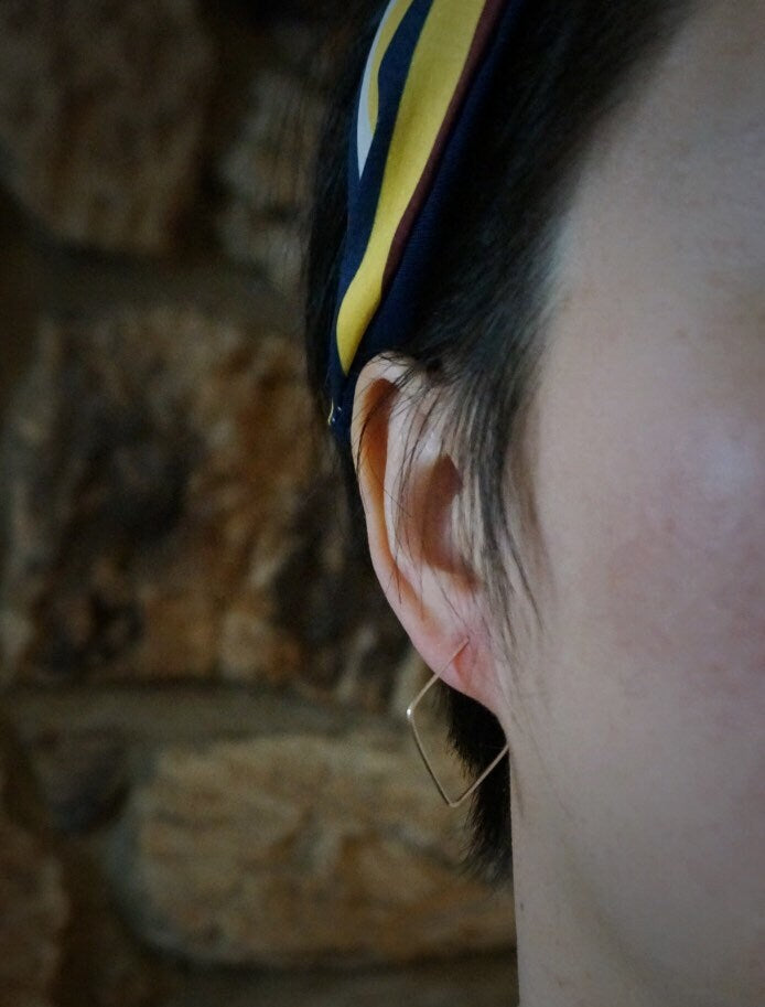Sterling silver Square hoops/Gold square hoop earrings/14k gold plated over sterling silver/geometric earrings/square earrings