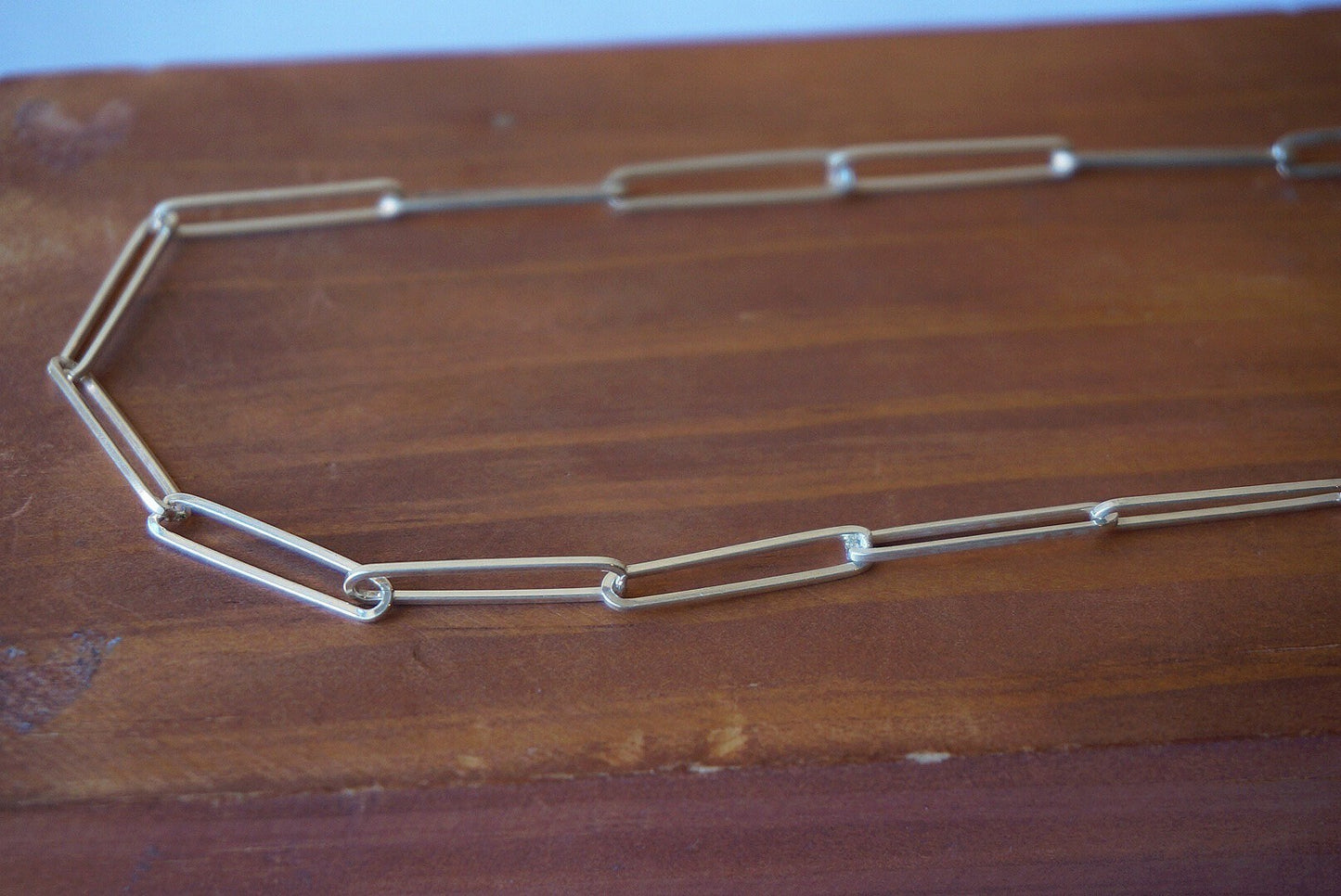 Sterling silver Link chains Necklace/Thick Chain/Rectangle Link Necklace/16'' 18'' 20" necklace/Silver Paper Clip Necklace