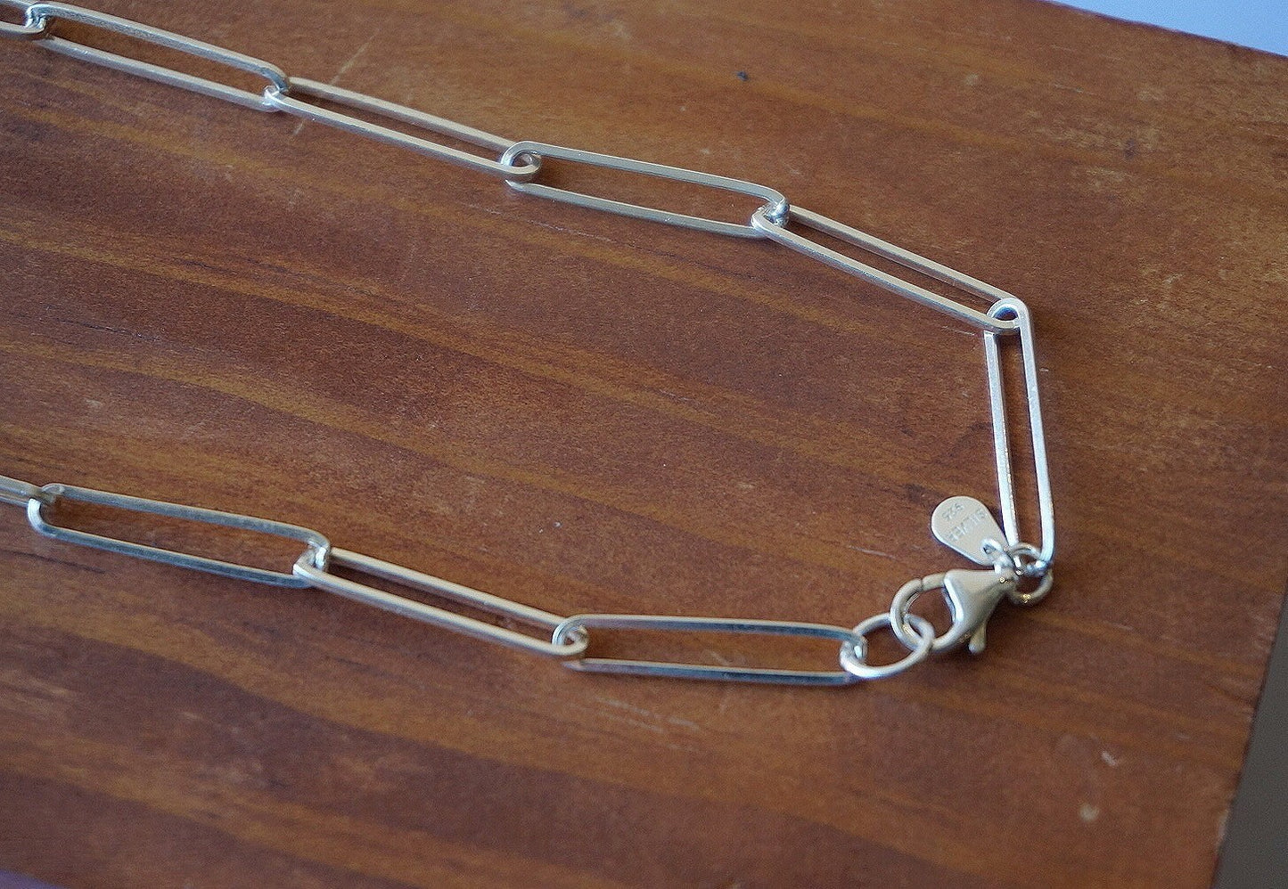 Sterling silver Link chains Necklace/Thick Chain/Rectangle Link Necklace/16'' 18'' 20" necklace/Silver Paper Clip Necklace