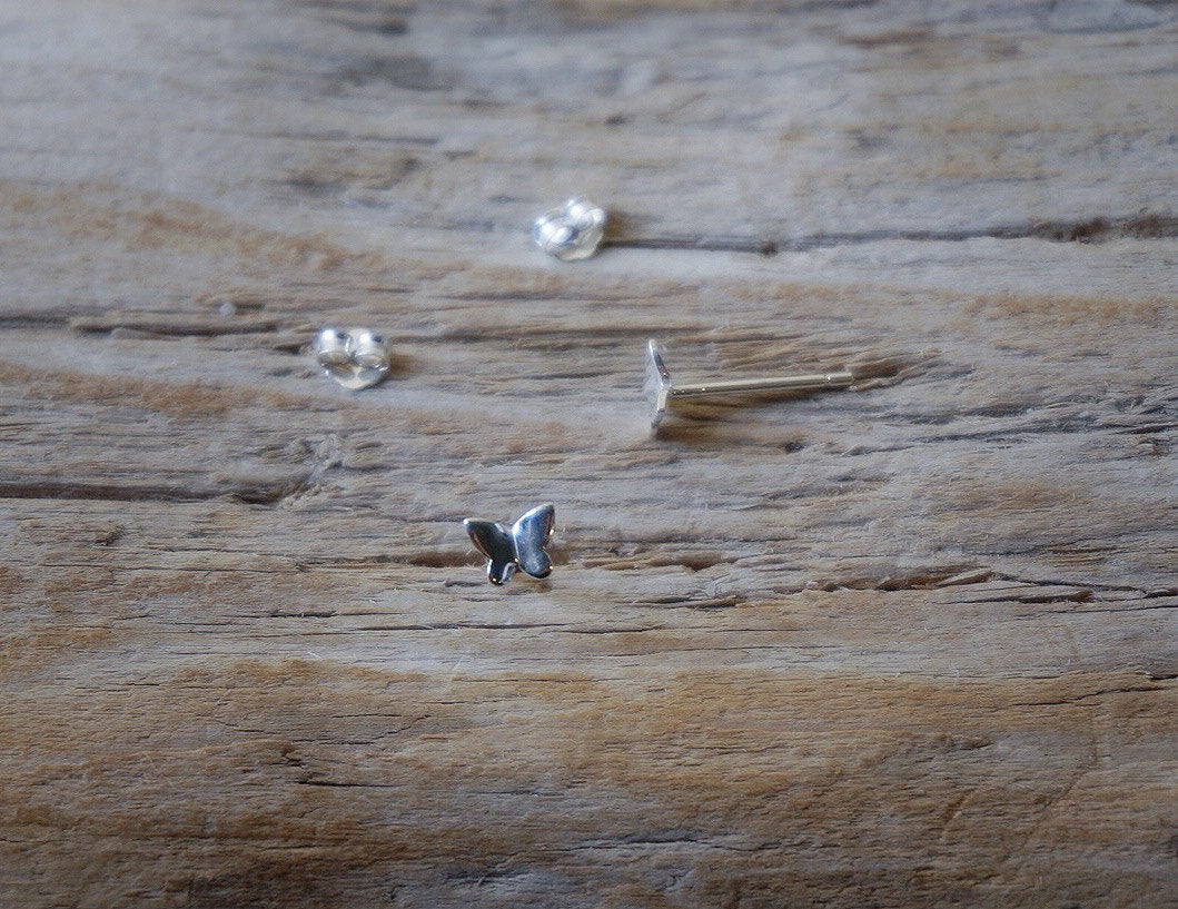Sterling silver Tiny Butterfly stud earrings/gold butterfly stud earrings/minimalist stud earrings/butterfly earrings