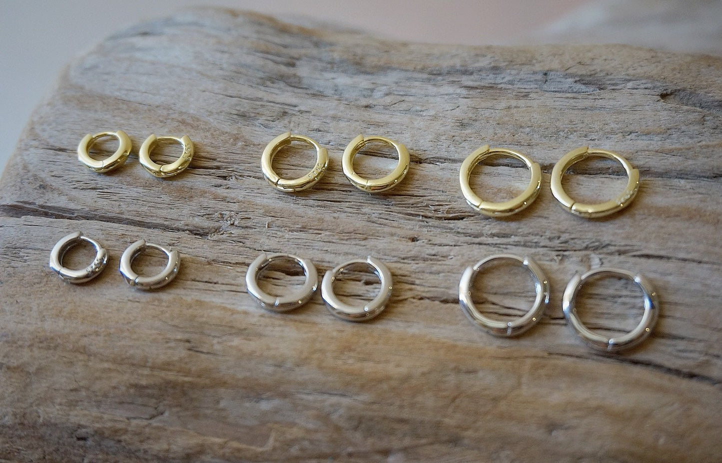 Sterling silver latch back hoop earrings/Gold hoop earrings/Tiny hoop earrings/huggie hoops/Thick Silver Hoop Earrings/small hoops