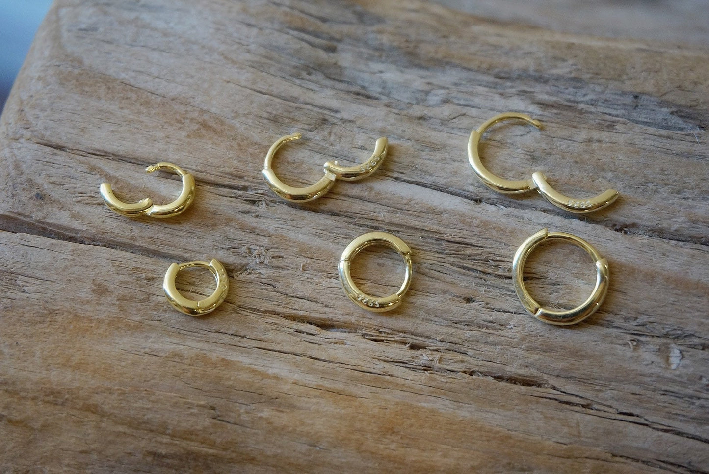 Sterling silver latch back hoop earrings/Gold hoop earrings/Tiny hoop earrings/huggie hoops/Thick Silver Hoop Earrings/small hoops