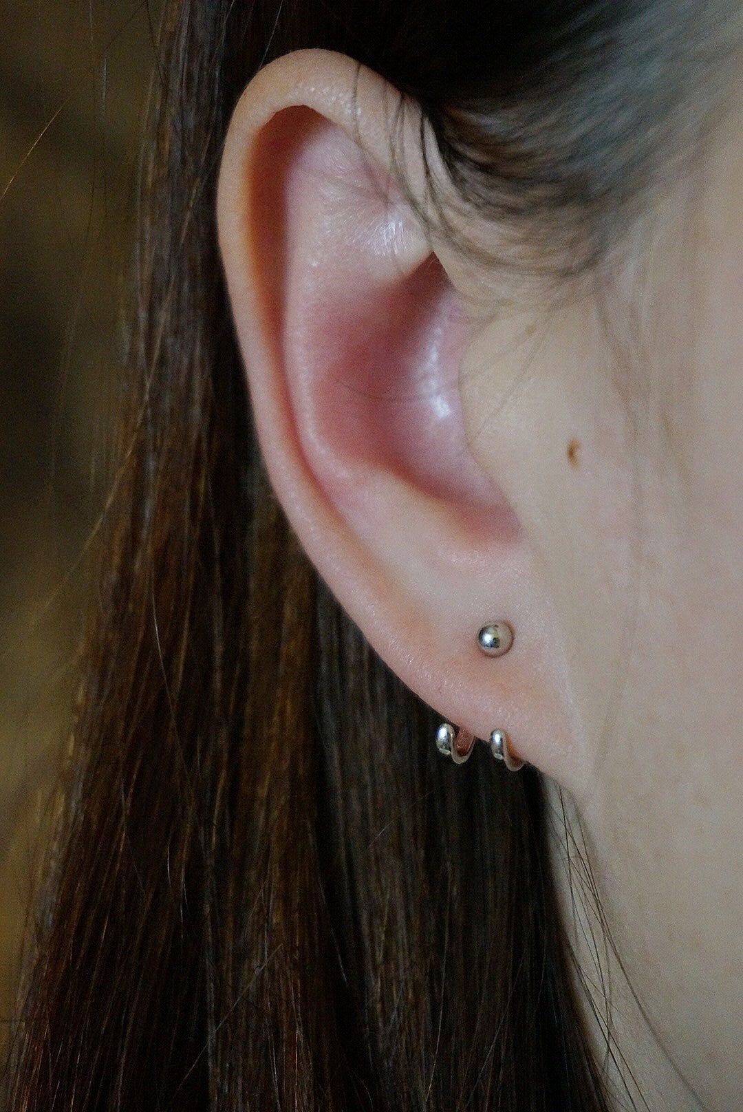 Sterling silver ear jacket/front back earrings