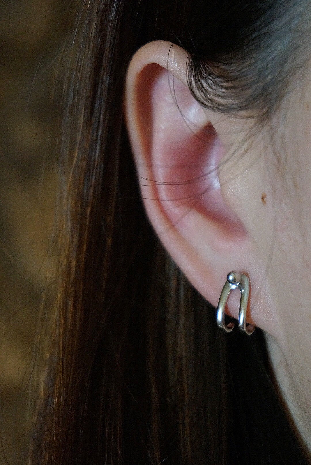 Sterling silver ear jacket/front back earrings