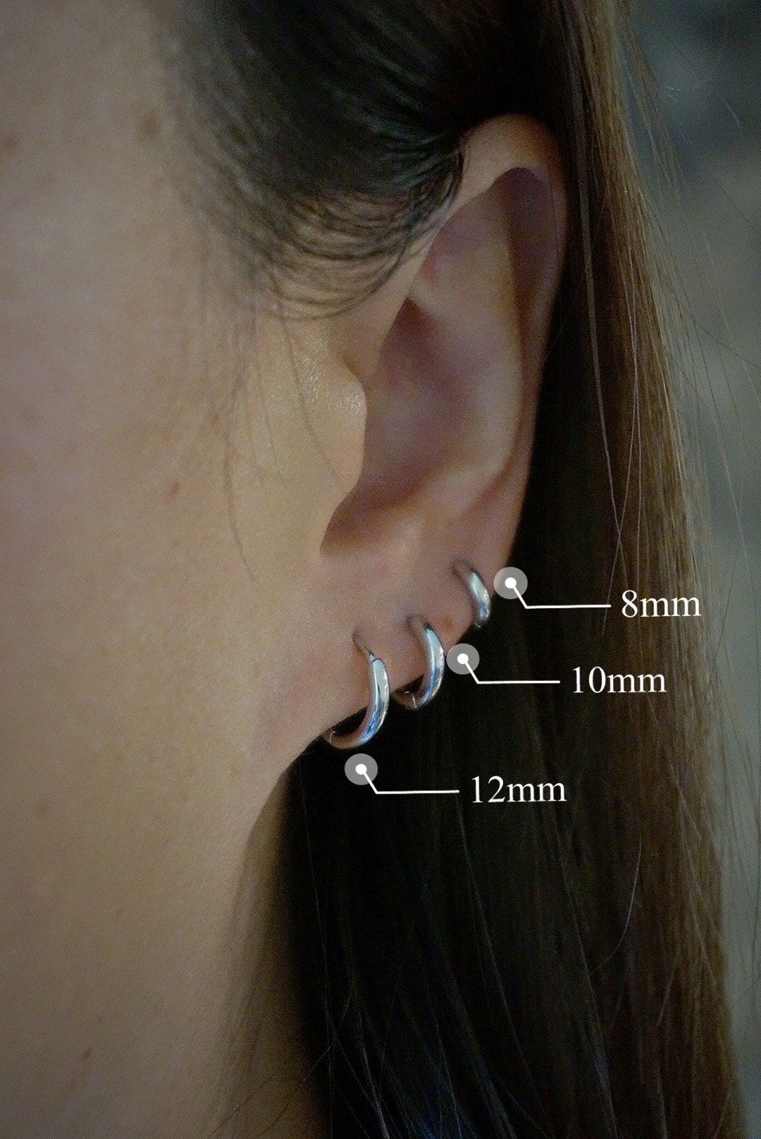 Sterling silver latch back hoop earrings/Gold hoop earrings/Tiny hoop earrings/huggie hoops/Thick Silver Hoop Earrings/small hoops