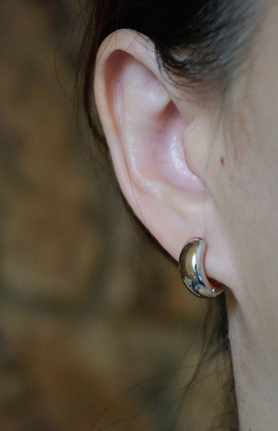 Sterling silver Chunky hoop earrings/gold chunky hoops/thick hoop earrings/wide huggie hoop earrings