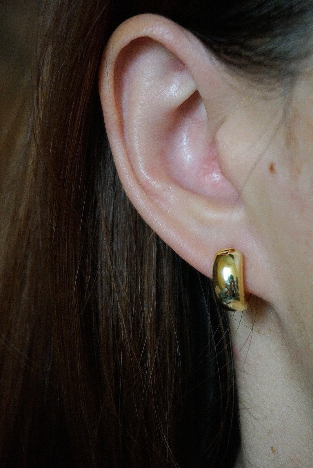 Sterling silver Chunky hoop earrings/gold chunky hoops/thick hoop earrings/wide huggie hoop earrings