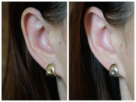Sterling silver chunky Ear jacket/gold Geometric Earrings/Tiny Huggie Earrings/Minimalist Earrings/Gold Ear Jackets