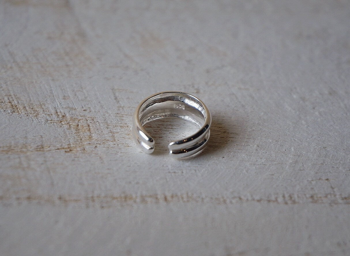 sterling silver thick Earlobe cuff/chunky ear cuffs/ear wrap/silver ear clip