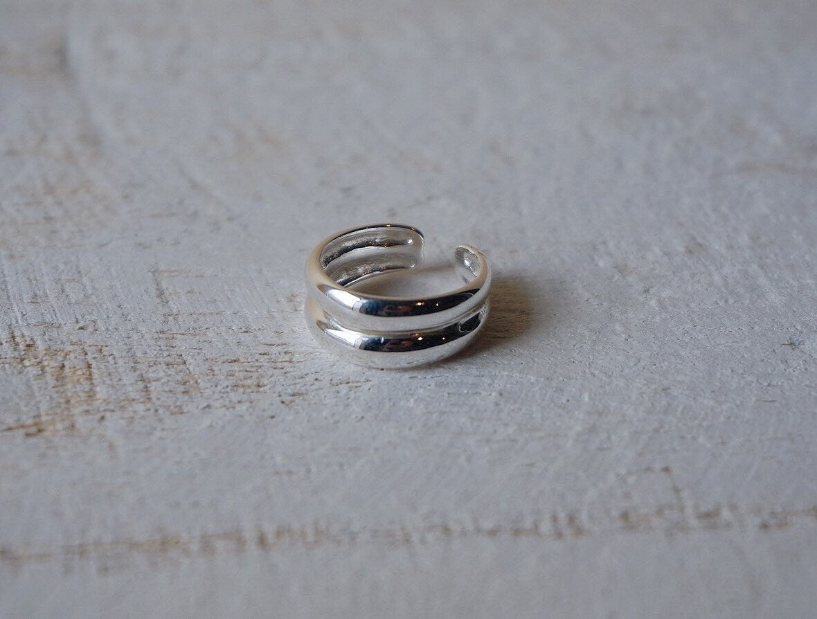 sterling silver thick Earlobe cuff/chunky ear cuffs/ear wrap/silver ear clip