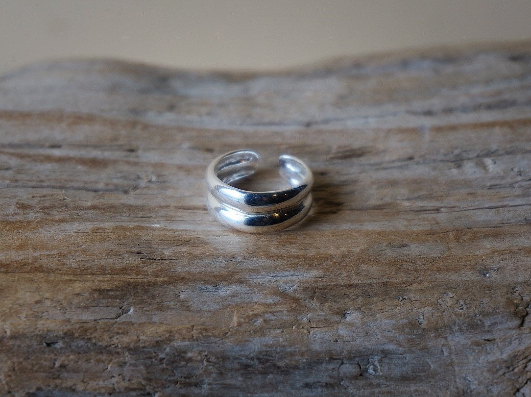 sterling silver thick Earlobe cuff/chunky ear cuffs/ear wrap/silver ear clip