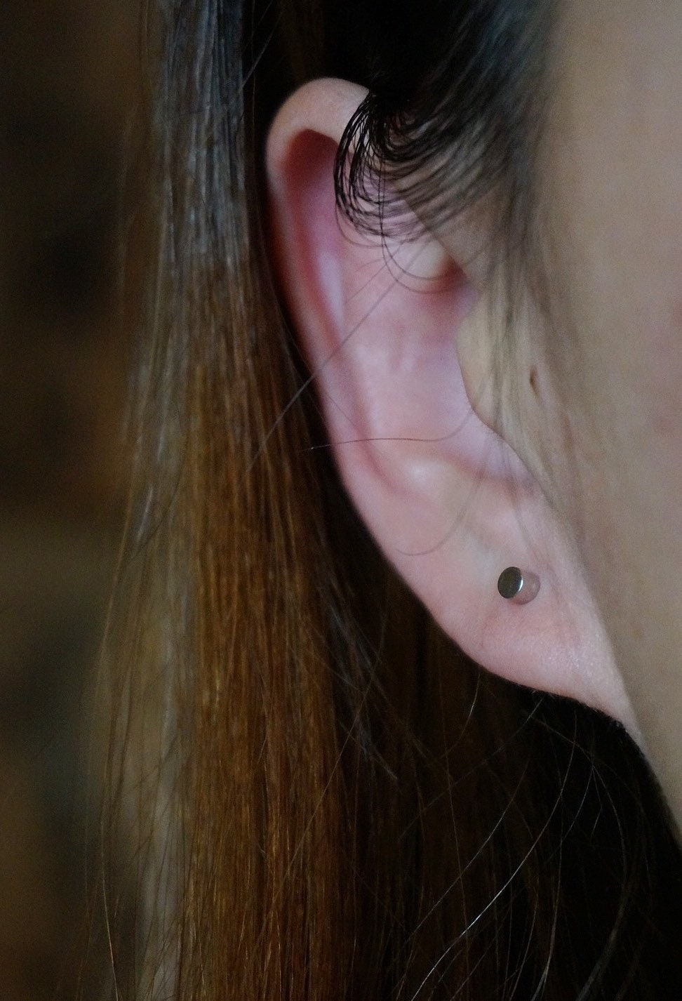 Sterling silver Screw Back dot stud earrings/dumbbell earrings/circle stud earrings/ball studs/Double sided earrings