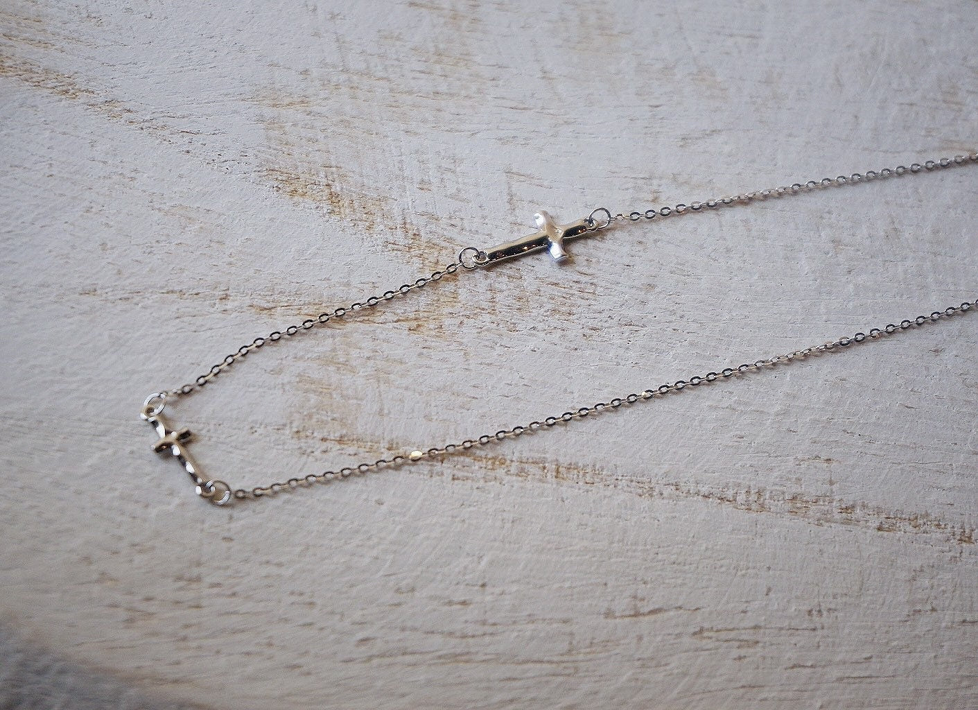 Sterling silver sideways cross necklace/Gold cross necklace/Dainty Cross necklace/chain cross necklace/minimalist necklace