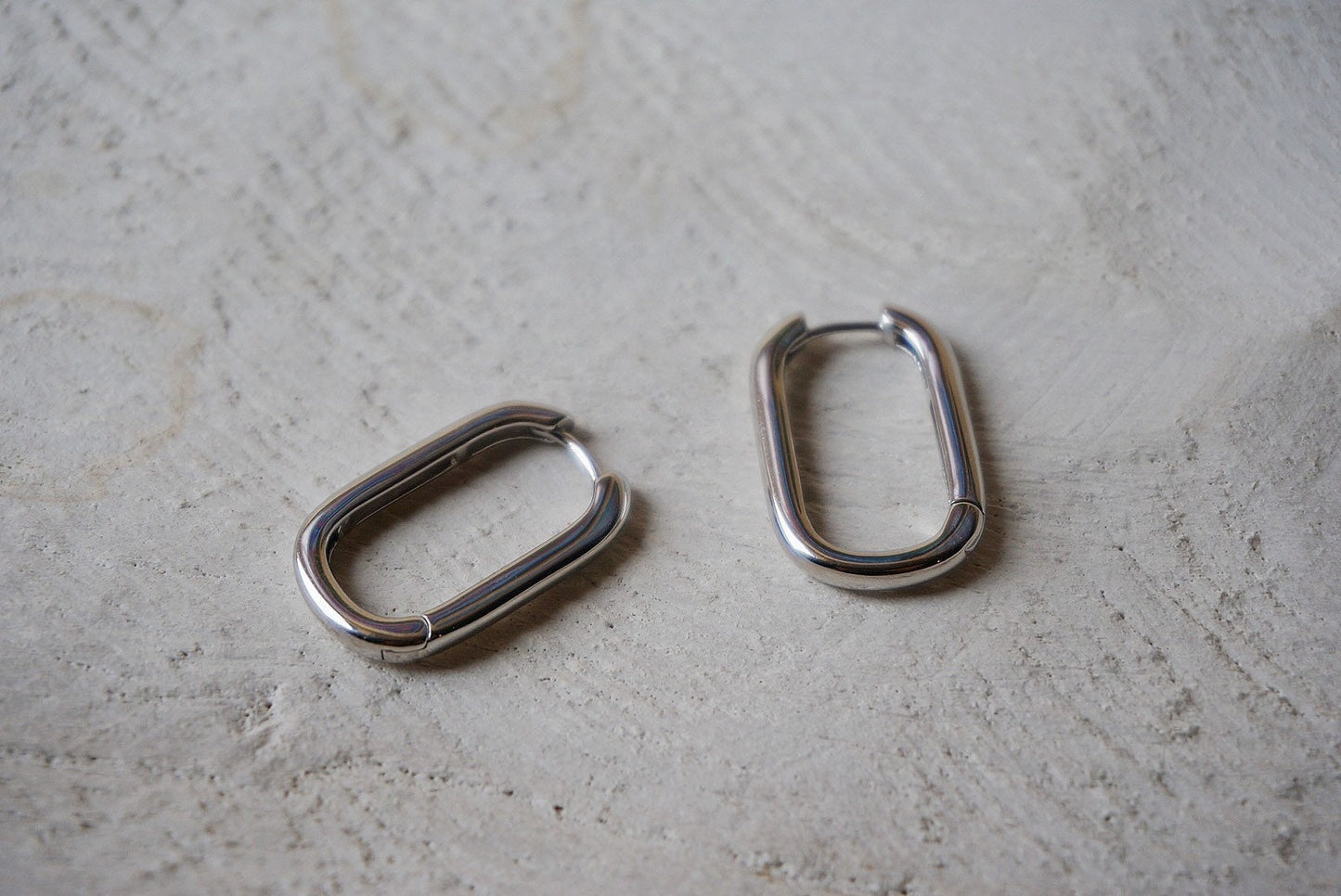 14k gold plated over sterling silver rectangle hoop earrings/Square Oval Hook Earrings Ear drop/Rectangle Huggie Earring/hick Hoop Huggie