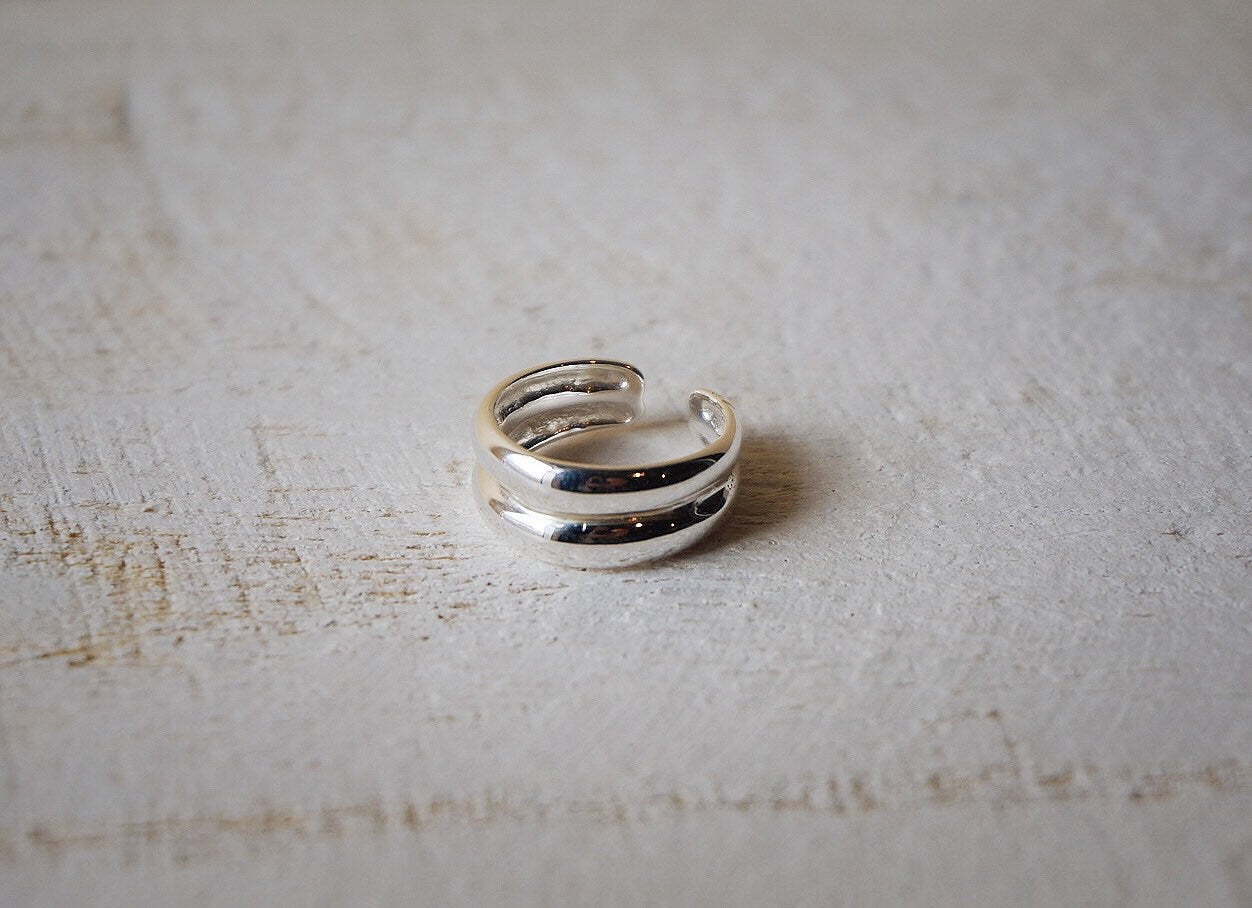 sterling silver earring sets/thick Earlobe cuff/chunky ear cuffs/ear wrap/silver ear clip/rectangular hoops
