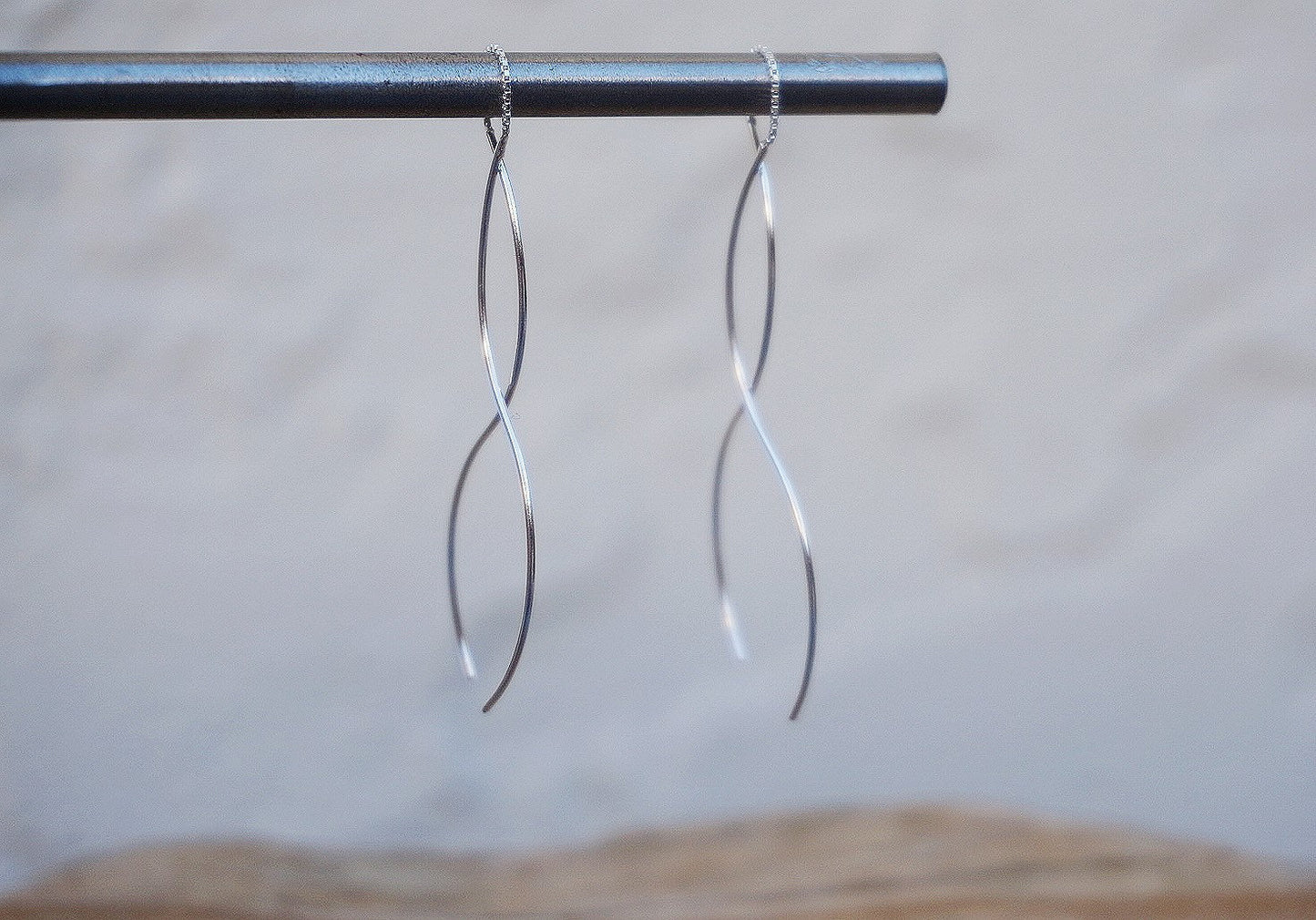 Sterling silver spiral Threader earrings/threader earrings/edgy earrings