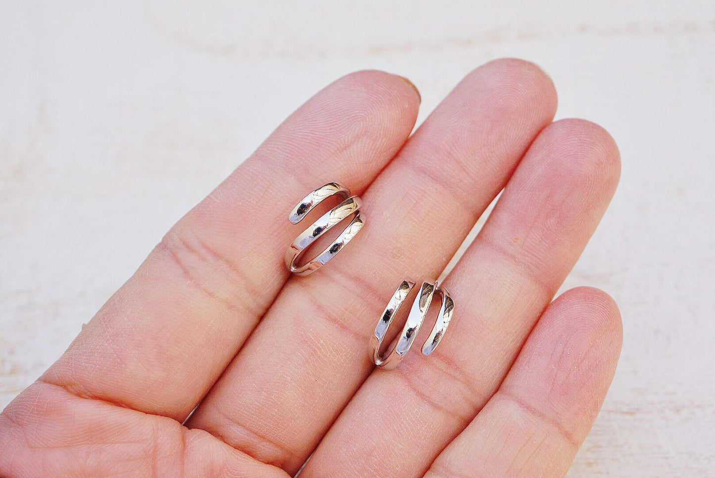Sterling silver TRIO Hoops/Triple Huggie Hoop Earrings/Chunky Triple Hoop Earring/multiple hoop earrings/hoop earrings with stud fitting