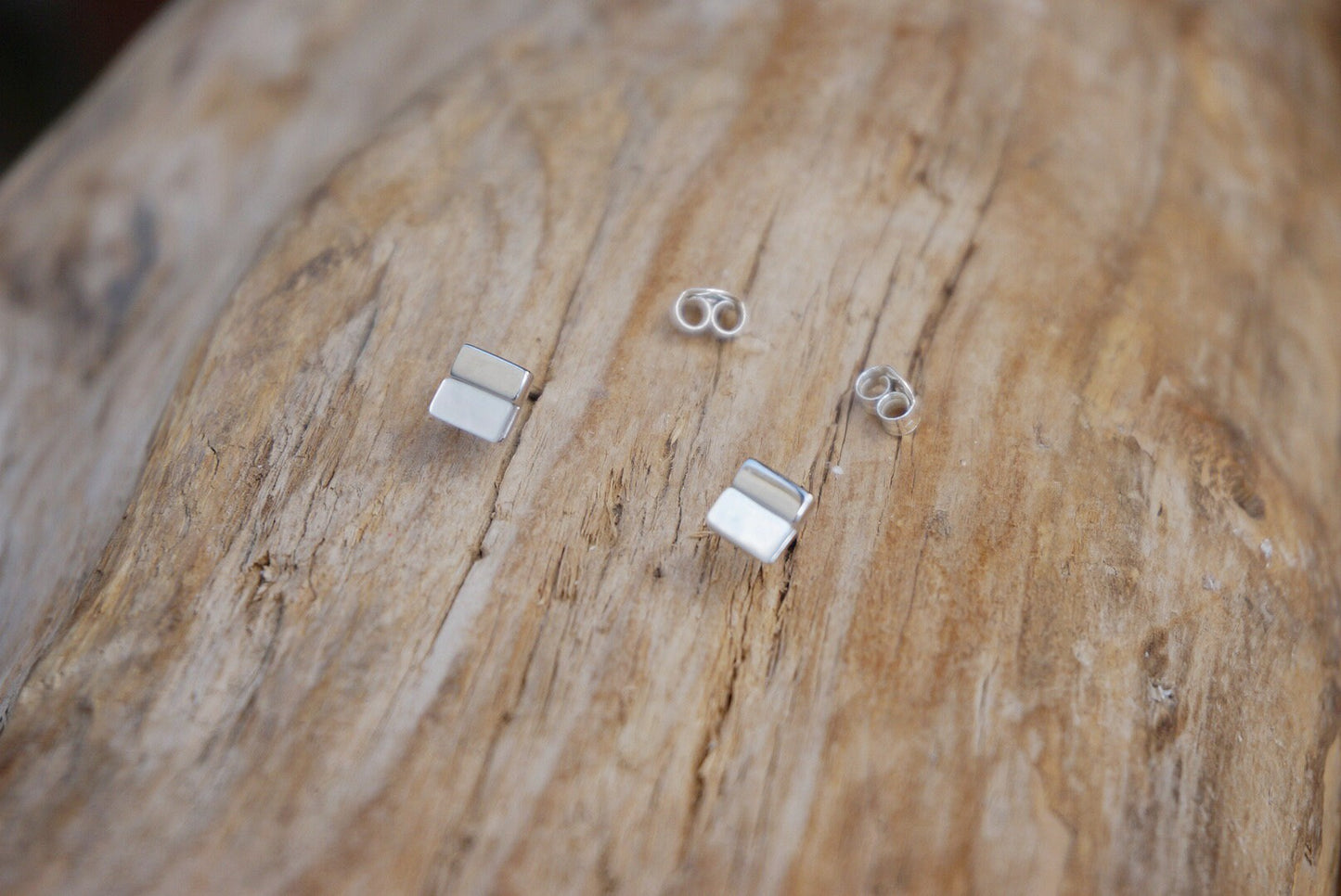 Gold square stud earrings/sterling silver square stud earrings/shell stud earrings/minimalist earring/square earring/geometric stud earring
