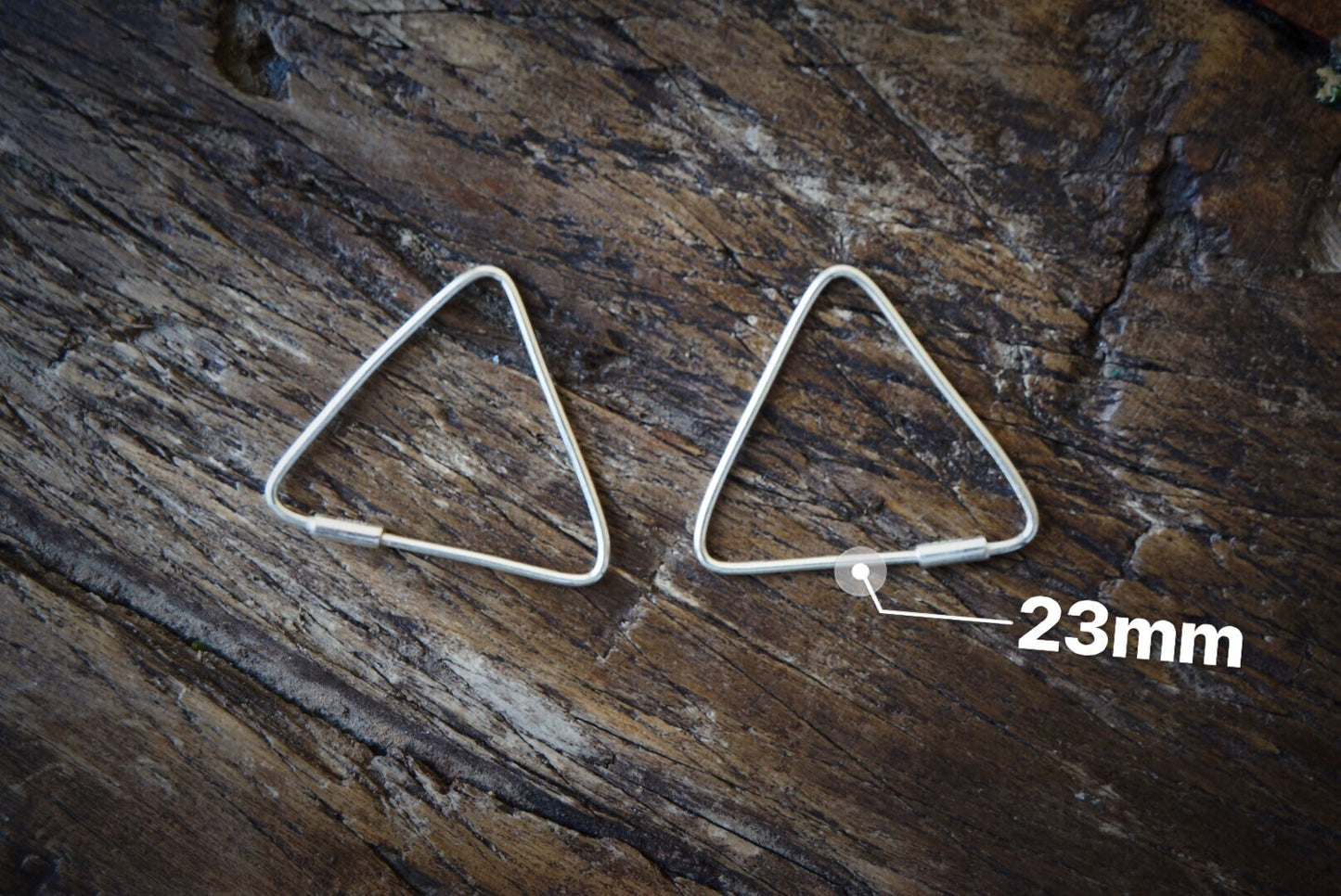 Sterling silver Triangle hoops/Gold triangle hoop earrings/14k gold plated over sterling silver/geometric earrings/triangle earrings