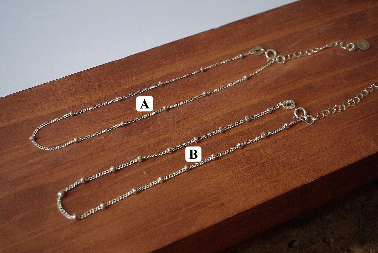 Sterling Silver Satellite Chain Anklet/silver beaded chain anklet/Delicate anklet/Minimalist Jewelry/Layering anklet/tiny anklet/Gift