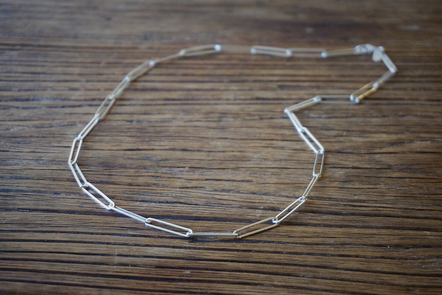 Sterling silver Link chains Necklace/Thick Chain/Rectangle Link Necklace/16'' 18'' 20" necklace/Silver Paper Clip Necklace