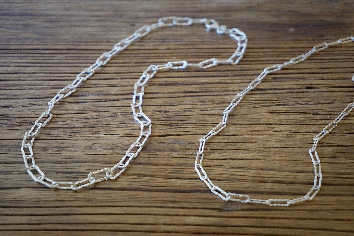 Sterling silver Link chains Necklace/Thick Chain/Rectangle Link Necklace/20" necklace/Silver Paper Clip Necklace/chunky chains necklace