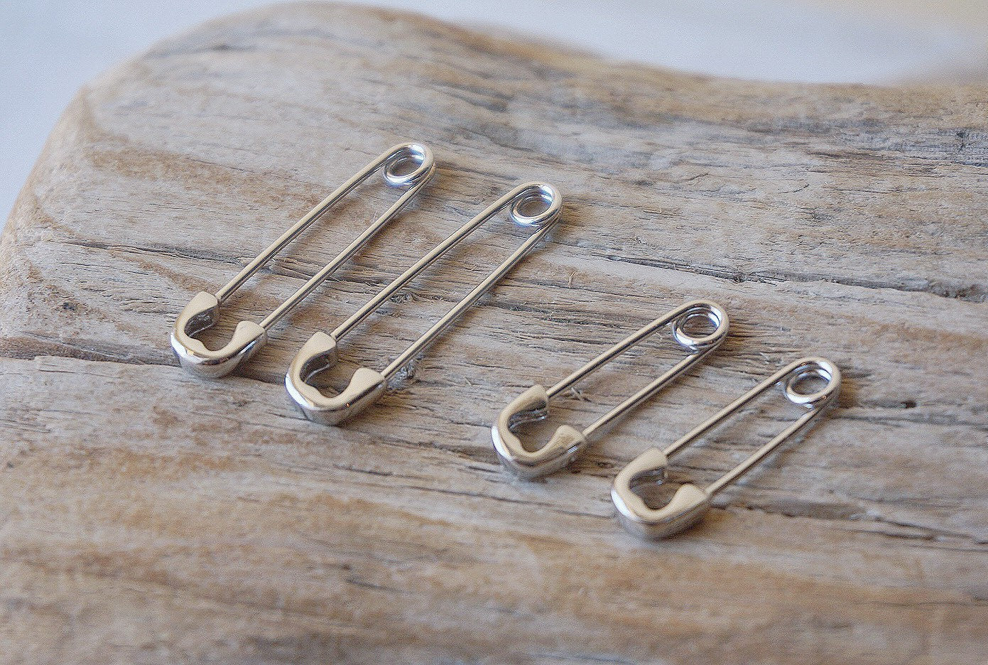 Sterling silver Safety pin earrings/Creative earrings/Safety Pin Pull Through Drop Earrings/Fun Quirky Punk Rock Jewelry