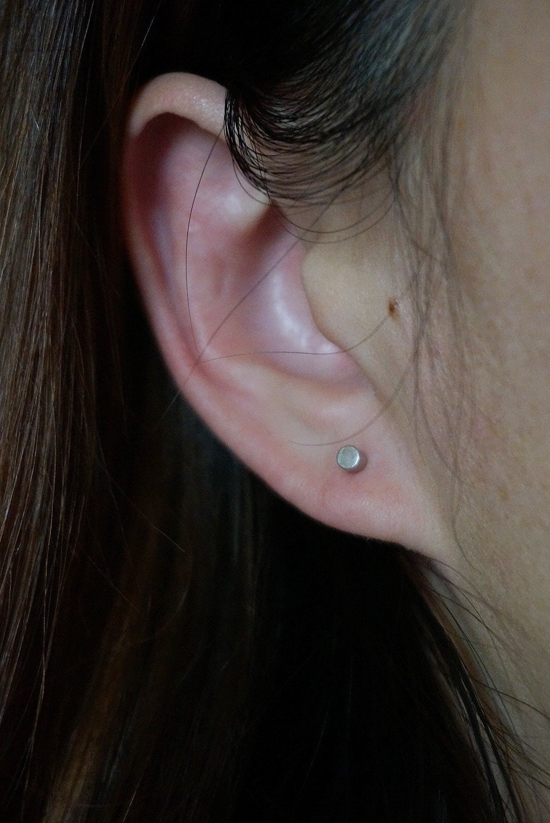 Sterling silver Screw Back dot stud earrings/dumbbell earrings/circle stud earrings/ball studs/Double sided earrings
