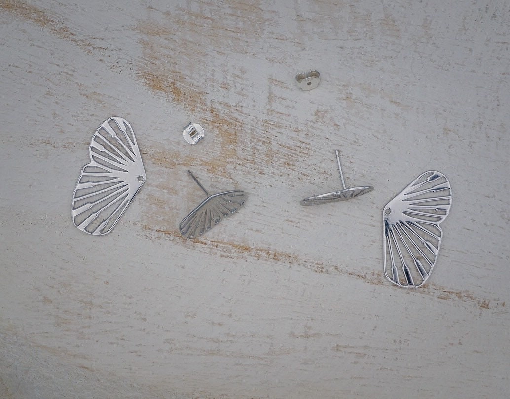 Sterling silver butterfly ear jacket/Butterfly earrings/front back earrings