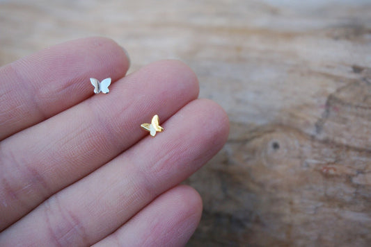 Sterling silver Tiny Butterfly stud earrings/gold butterfly stud earrings/minimalist stud earrings/butterfly earrings