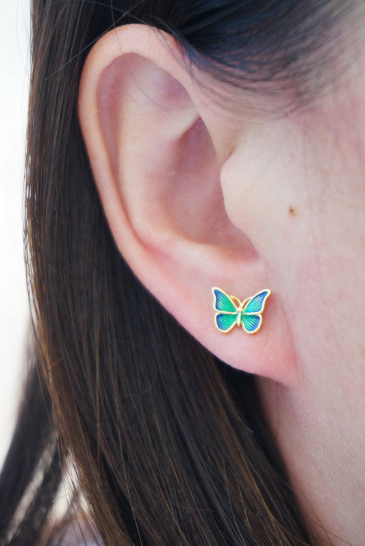 Sterling silver Tiny Butterfly stud earrings/gold butterfly stud earrings/minimalist stud earrings/butterfly earrings